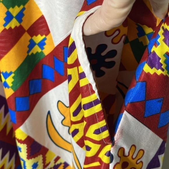 LAPOGEE Size 3X Dress Ethnic Tribal Bold Print Ruffle Hem Pockets Midi Colorful - Picture 7 of 7